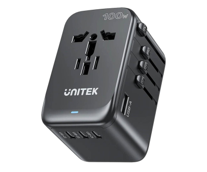 Ładowarka i akumulator UNITEK Ładowarka podróżna EU/US/UK/AUS PD 100W P1123ABK01